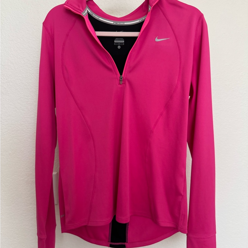 Nike Women's Fuchsia Quarter-Zip Sweatshirt